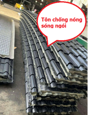 Tôn chống nóng cán sóng ngói màu nâu đất