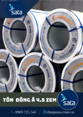 Tôn Đông Á 4.5 zem là loại tôn có độ dày thực tế khoảng 0.45mm
