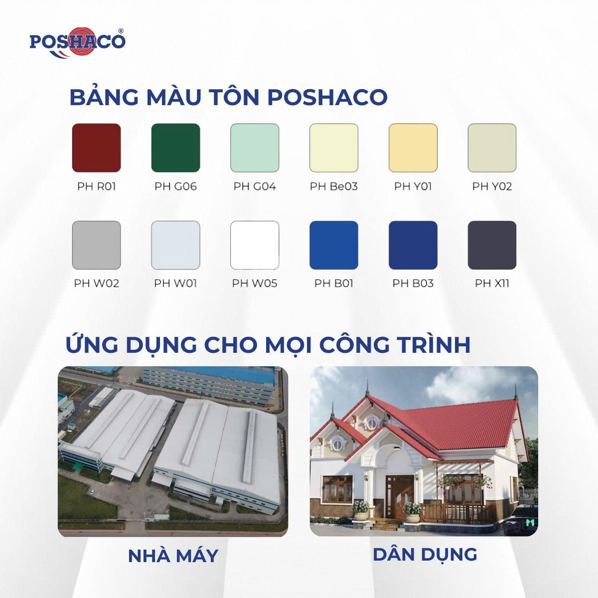 Bảng màu Tôn POSHACO